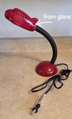 Vintage Red Airplane Jet Gooseneck Desk Table Lamp