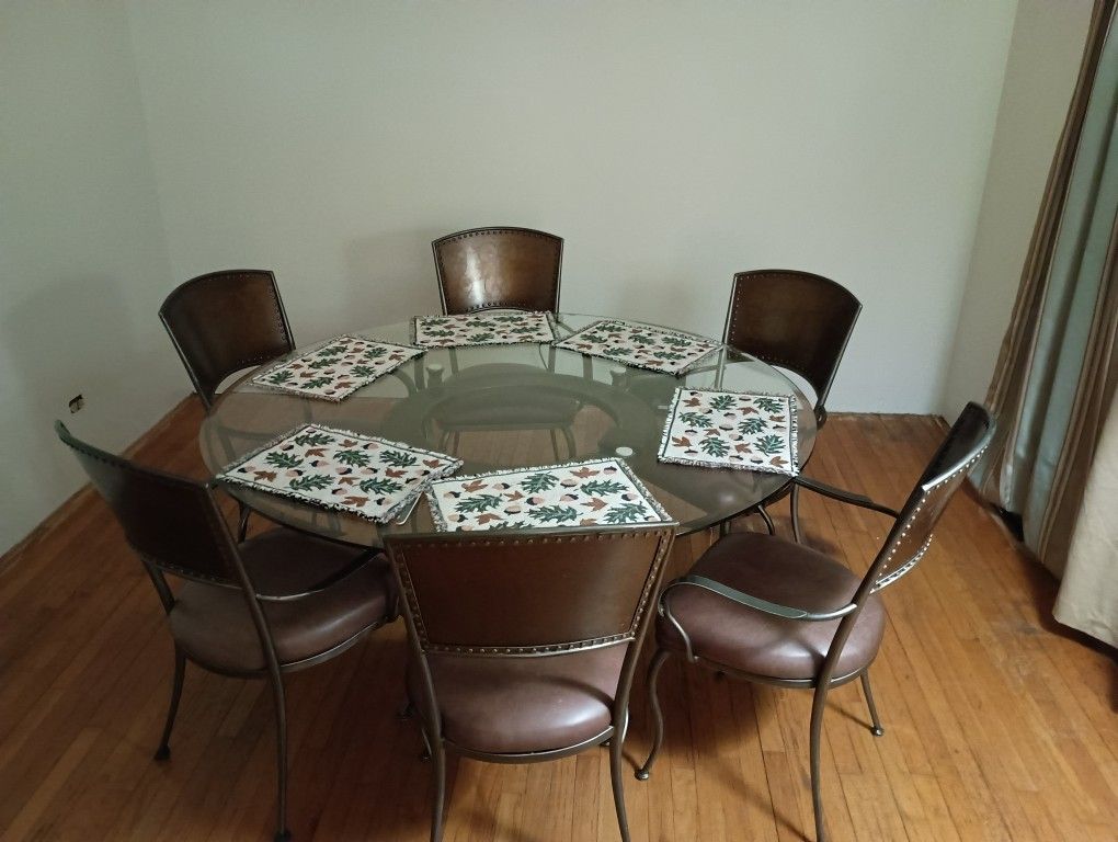 Wrought Iron Table And Bakers Rack 