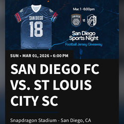 SDFC vs St Louis - 3 tickets section 101
