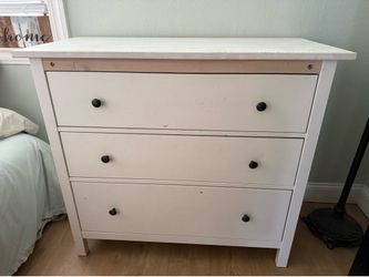 Three drawer white dresser
