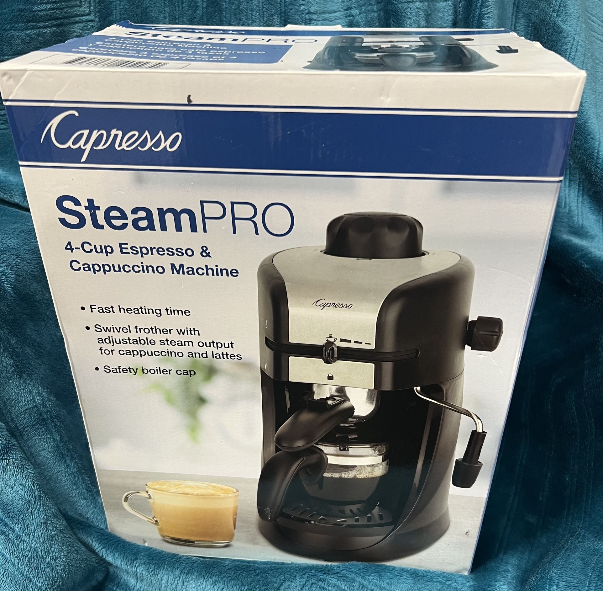 BRAND NEW IN BOX New in Box - Capresso 303.01 Espresso and Cappuccino Machine 4-Cup, Black, 13.25" x 7.5" x 9.75"