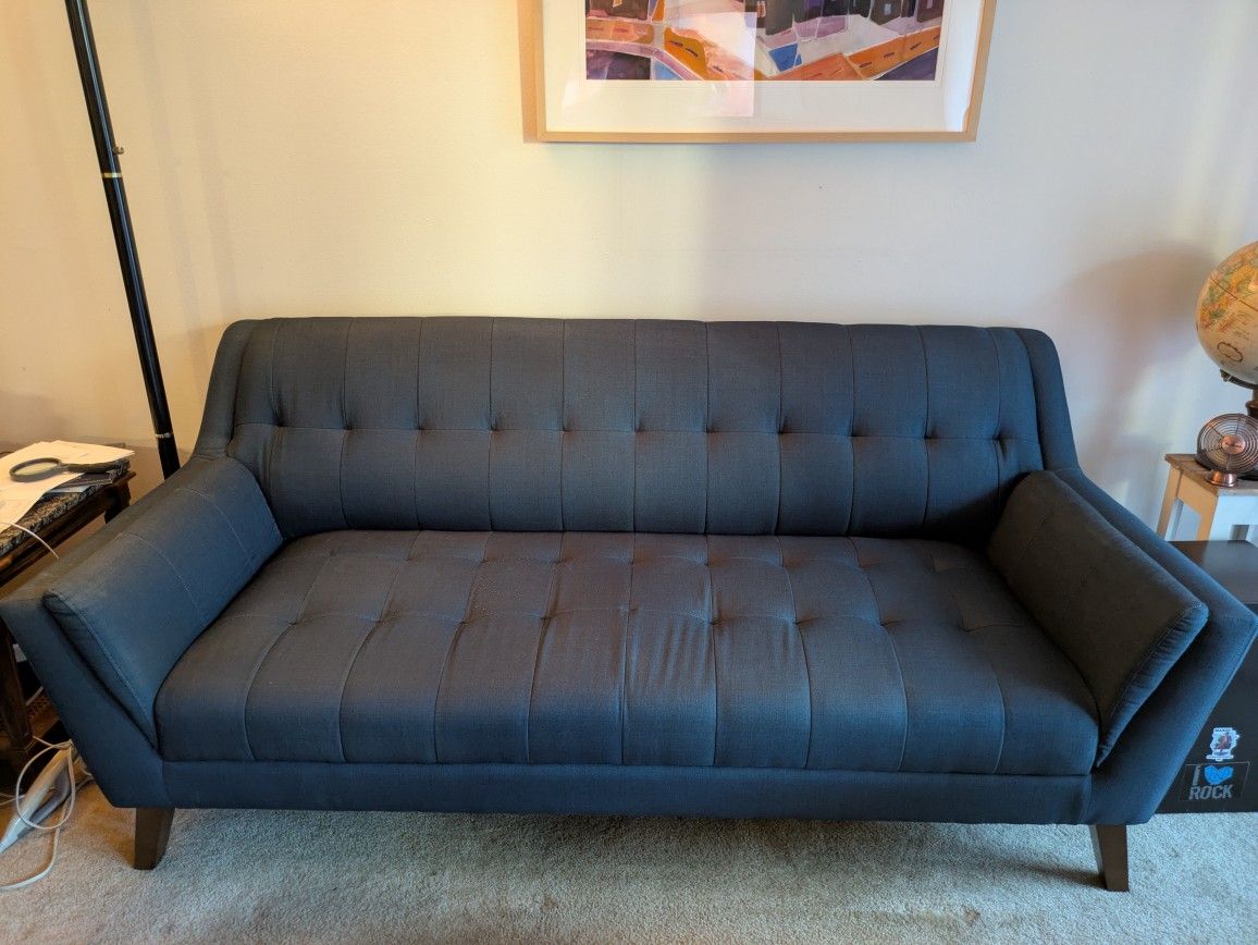 Mid Century Modern Blue Couch