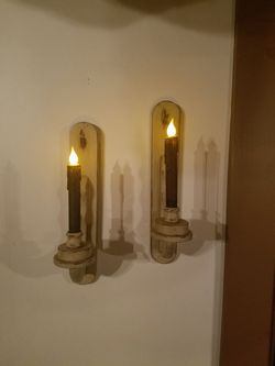 primitive candle holder with candle