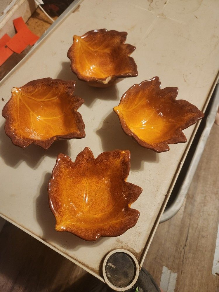 Vintage Leaf Shaped Bowls