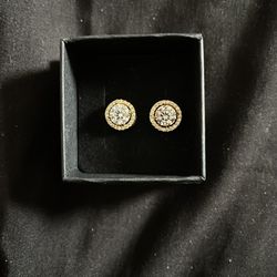 Moissanite Halo Earrings 