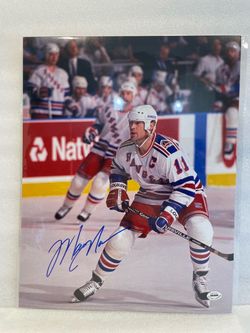 Mark Messier Signed Autographed 11x14 New York Rangers With ACA COA
