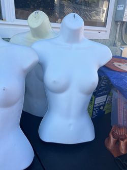 5 White Ladies Upper Torso Plastic Mannequin Forms