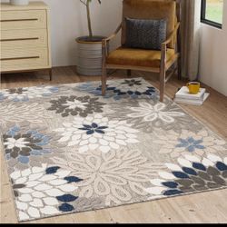 8/10 Outdoor Indoor Modern Floral Design Rug Carpet 