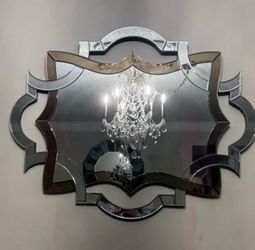 Designer Contemporary Beveled Wall Mirror – Smoked Amber & Clear