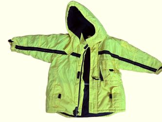 Vintage Boy 2T Neon Yellow Hooded Winter Jacket