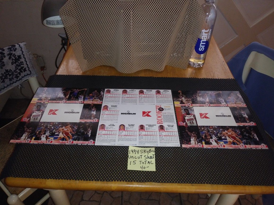 1994 Skybox Uncut Sheet Basketball Cards.. 15 Total.. Selling Is A Bundle. All Sales Final.