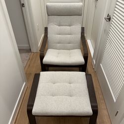 IKEA Poäng Chair & Ottoman For Sale