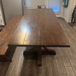 Farmhouse kitchen table With Bench