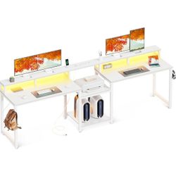 White 98 Inch Dual Desk