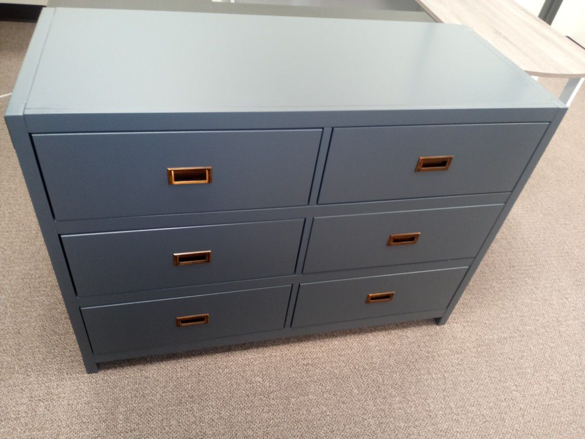 Beautiful Graphite Blue 6 Drawer Dresser 