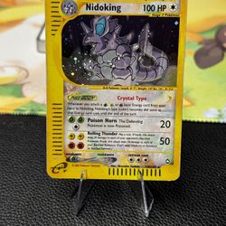 Pokemon Crystal Nidoking 150/147 W/ Tail Swirl Aquapolis Holo Secret Rare