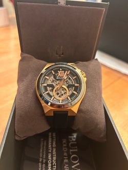 Bulova Classic Automatic 46mm Rose Gold Stainless Steel Case with Black Silicone