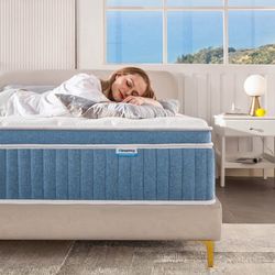 Full 10” Hybrid Mattress-Gel Memory Foam-Individually Wrapped Pocket Coils Innerspring 54x75x10 $160 Firm
