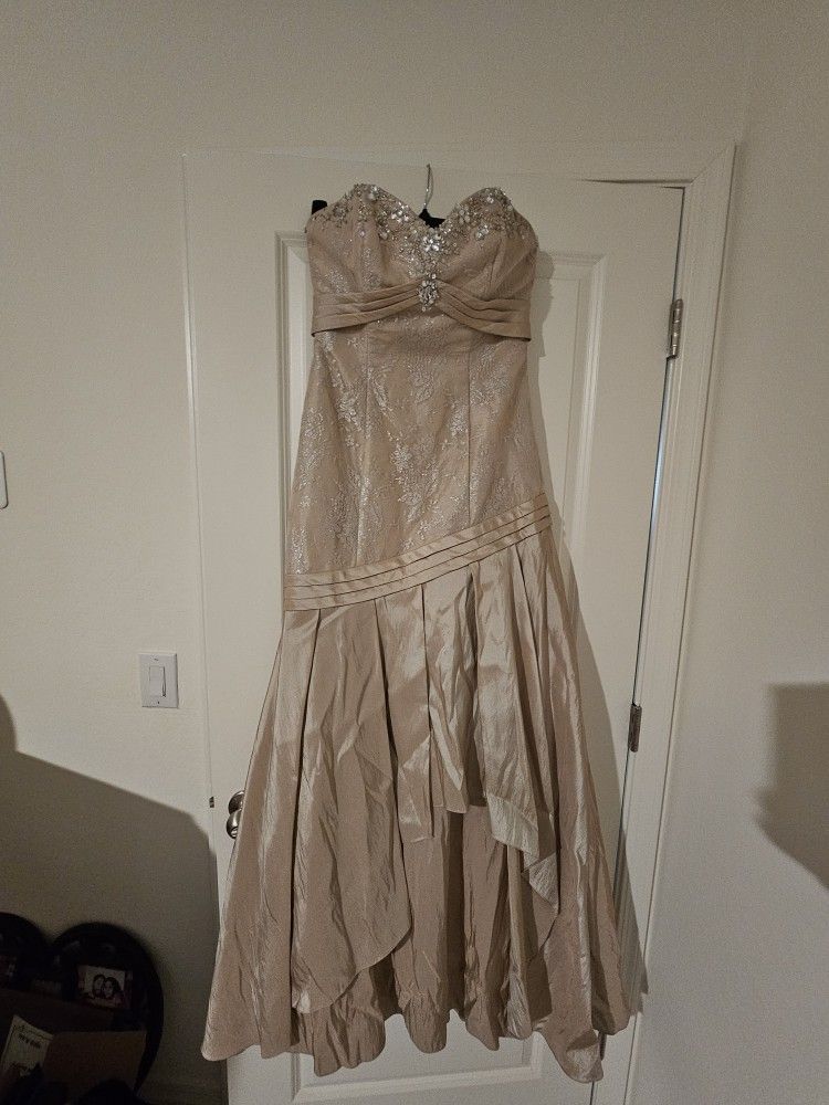  Blush Pink Strapless Dress