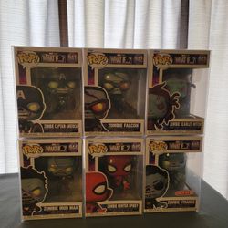 Funko Pop! Marvels What If...? Zombie Collection, Lot Of 6, #941-946. Excellent Condition  +Protector 