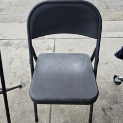 Black Steel Folding Chair 250lb Capacity 