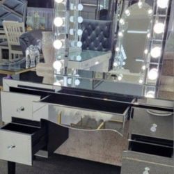 Vanity Desk Beveled Mirror LED  lights Bulb Mirror ✅️✅️