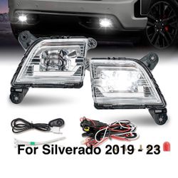 LED Fog Lights With Wire Harness Included Fit Chevy Silverado 2019 to 23