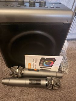 Bluetooth Karaoke Machine w/ 2 mics