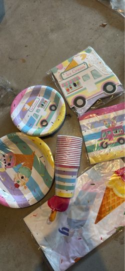 Ice Cream Truck Party Supplies Set