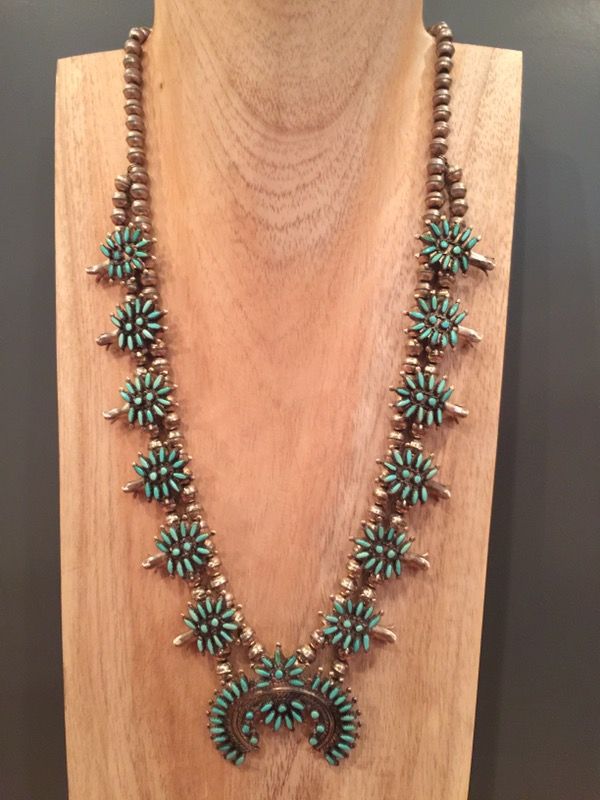 Turquoise Squash Blossom Necklace