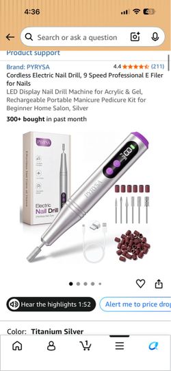 PYRYSA Cordless Electric Nail Drill Kit