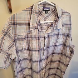 Patagonia Organic Cotton Short Sleeve Button Down Shirt Men’s Size Large XL Plaid