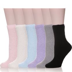 Womens Fuzzy Winter Slipper Socks Microfiber Soft Warm Fleece Fluffy Plush Thick Cozy Sleep Casual Thermal Home Socks