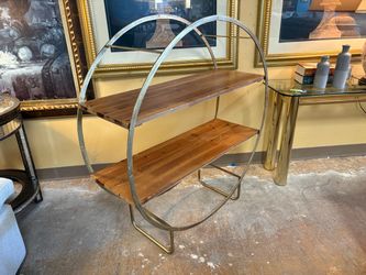 2-Tier Gold Circle Etagere Shelf