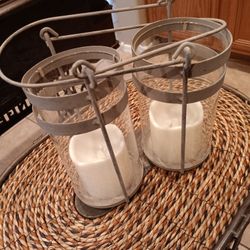 $14🎄 2 Battery Candle Holders. Tan Color 