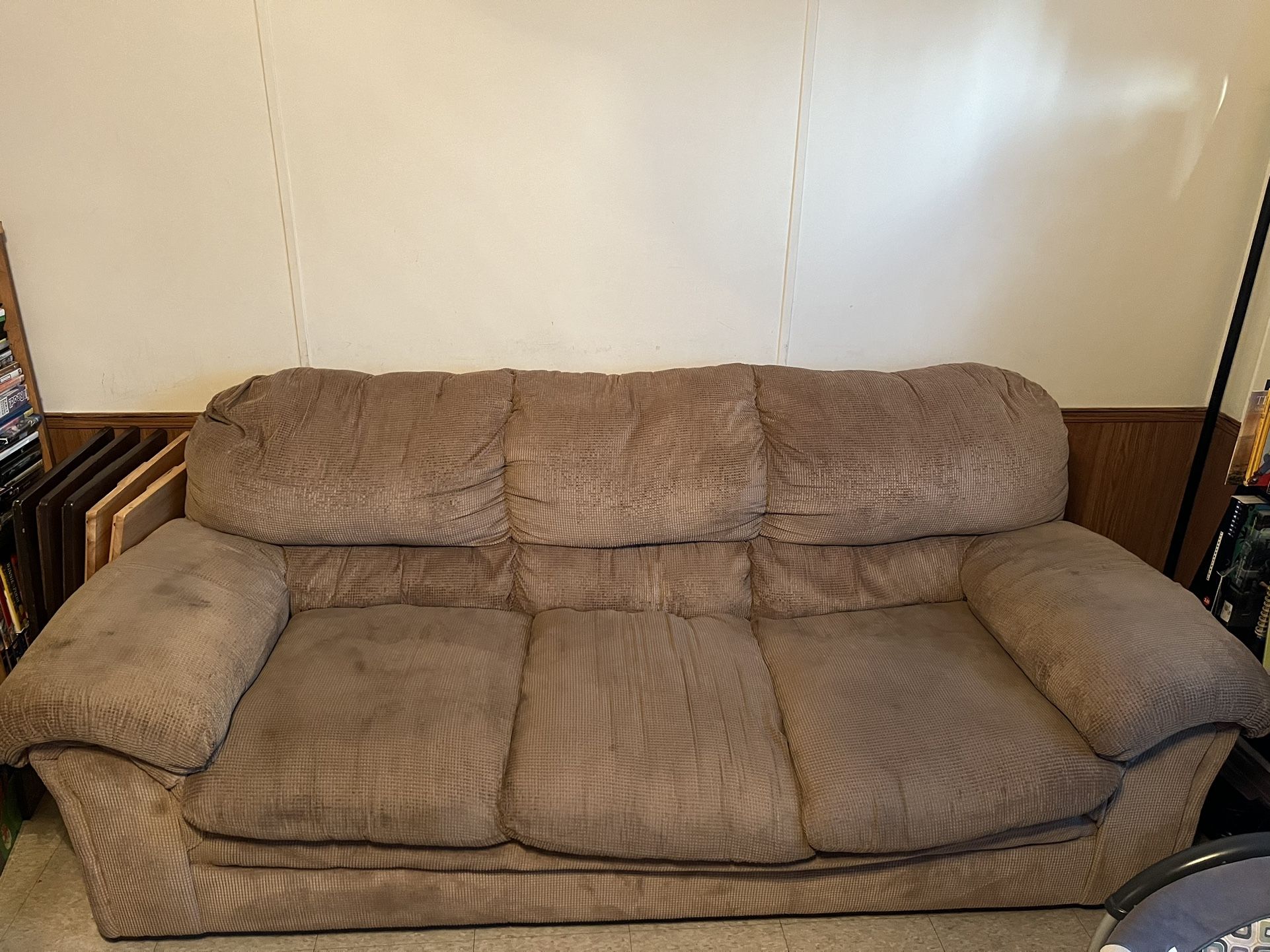 PREOWNED Beige 3 Seater Couch 