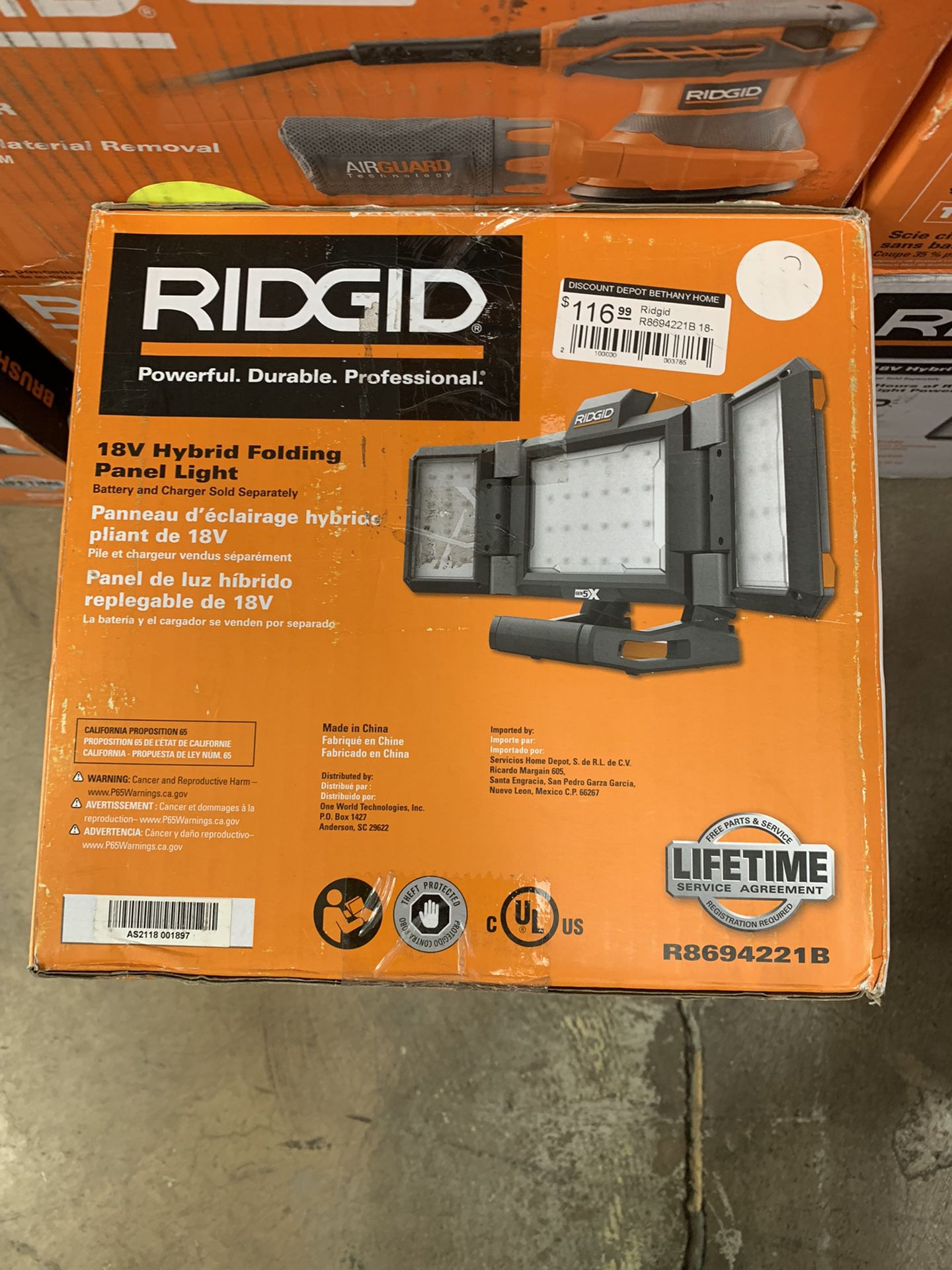 RIDGID 18V Hybrid Folding Panel Light with 18V 2.0 Ah Lithium-Ion Battery  for Sale in Phoenix, AZ OfferUp