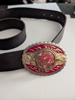 Lucky Brand Leather Belt with Removable Western Buckle