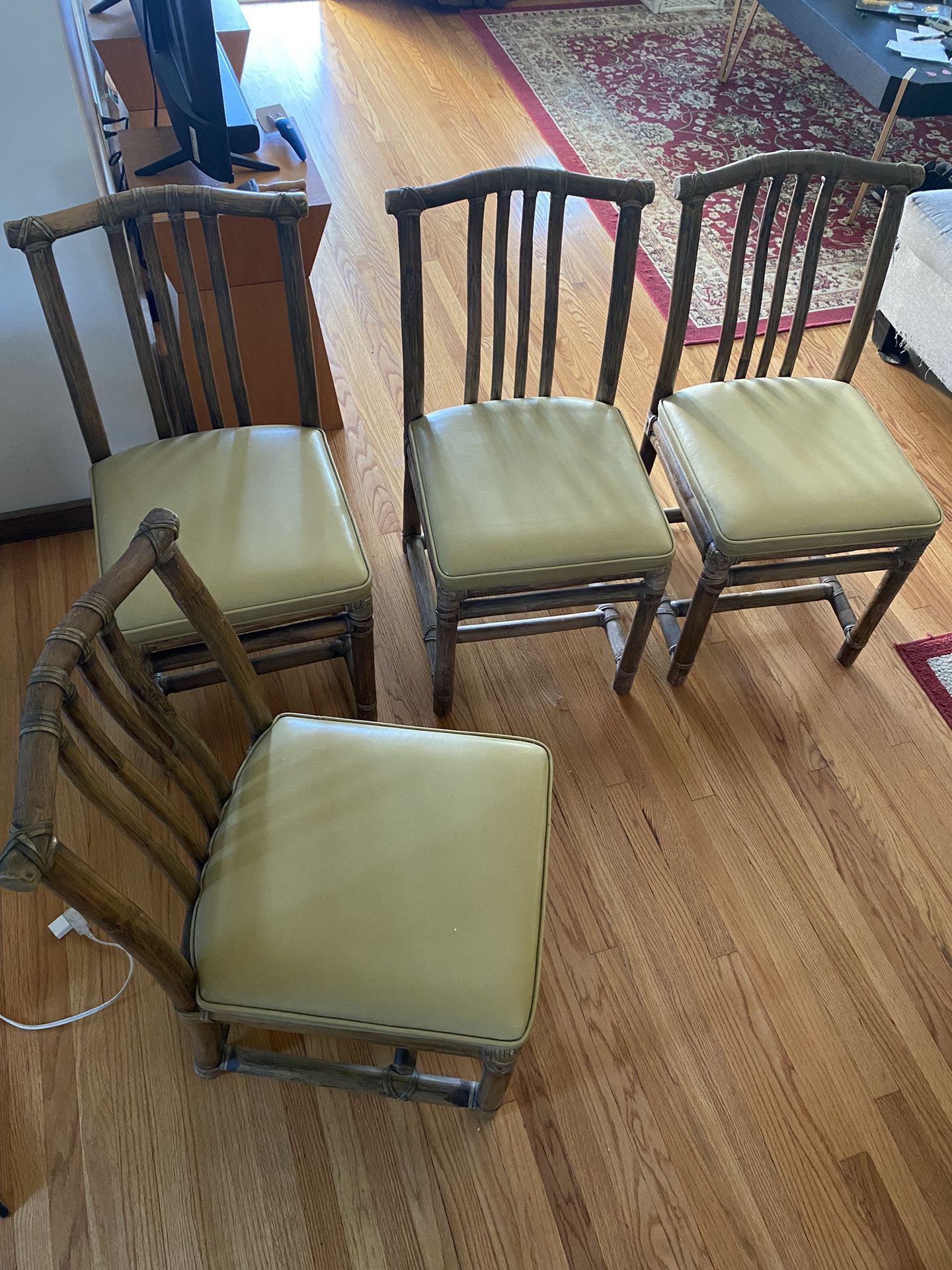 Vintage McGuire Bamboo Chairs And Table 