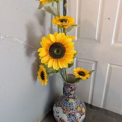 Unique Antique Floral Vase