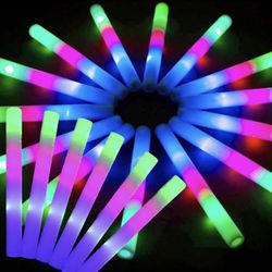 Led Foam Sticks - Flashing Glow Sticks Party Supplies Light Up Baton Wands
