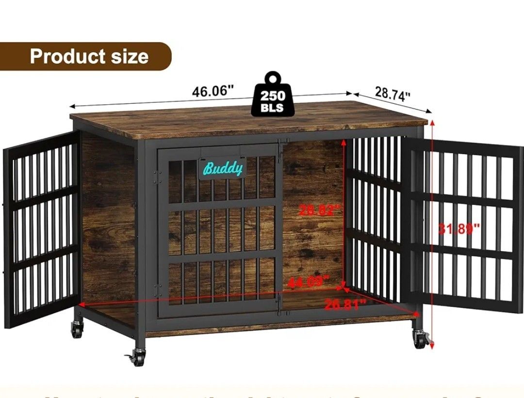 Large Dog Cage Table Furniture