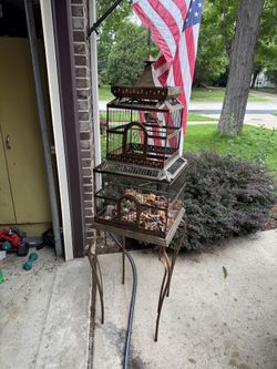 Decorative bird cage - copper color (or possibly copper made)
