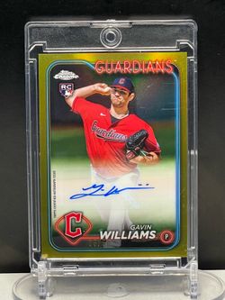 ⚾️2024 Topps Chrome⚾️ GAVIN WILLIAMS •CLEVLAND 🪽GUARDIANS  [RC] GOLD • ROOKIE  AUTOGRAPH 🔥 5 / 50🔥