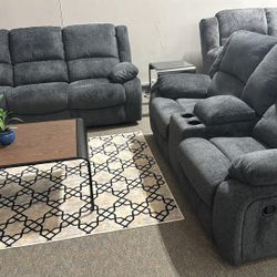 OM• $38 Initial • Brand New Draycoll Reclining Sofa And Loveseat 