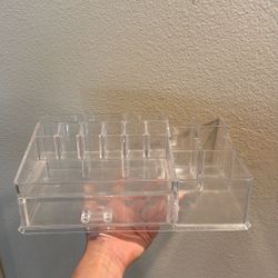 Acrylic Clear Desk Makeup Storage container With Drawer