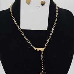 Heart Chain Set Gold Plated