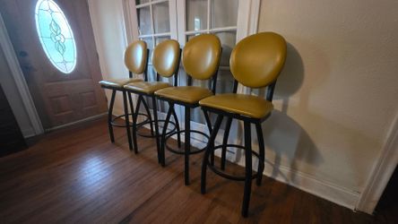 Vintage Tobias Designs Mustard Vinyl Stools