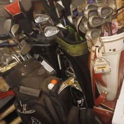 Golf Clubs Of Various Style And Brand