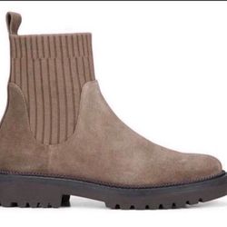 Blondo Hallie Pull On Waterproof Ankle Suede Boot Bootie Dark Taupe In New Condition